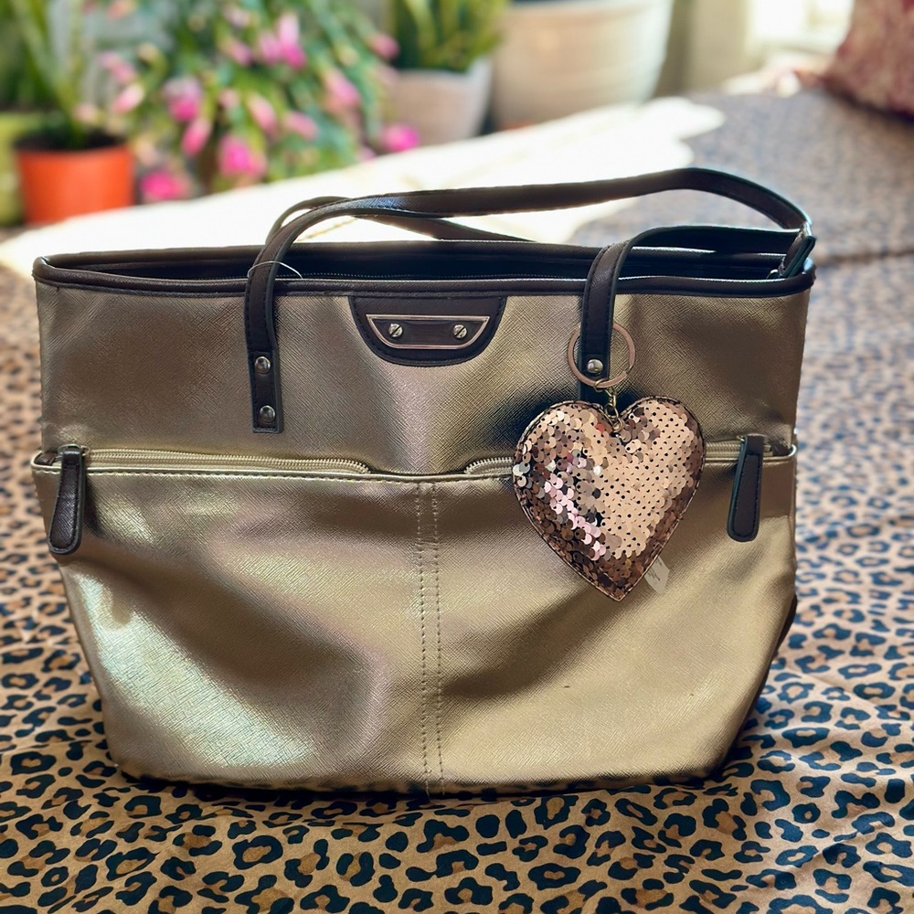 Gold Metallic Tote Bag